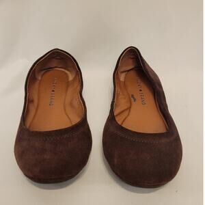 Lucky Brand Emmie Suede Ballet Flats Deep Burgundy Sz 7